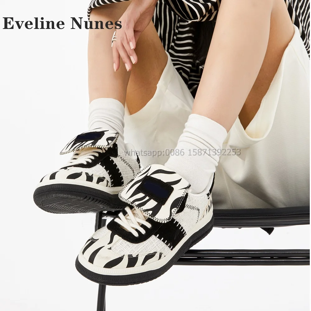 Turned-Over Edge Zebra Pattern Pumps Round Toe Height Increasing Mesh Bicolor Patchwork Sneakers Lace Up Retro Canvas Shoes 2024
Turned-Over Edge Zebra Pattern Pumps Round Toe Height Increasing Mesh Bicolor Patchwork Sneakers Lace Up Retro Canvas Shoes 2024