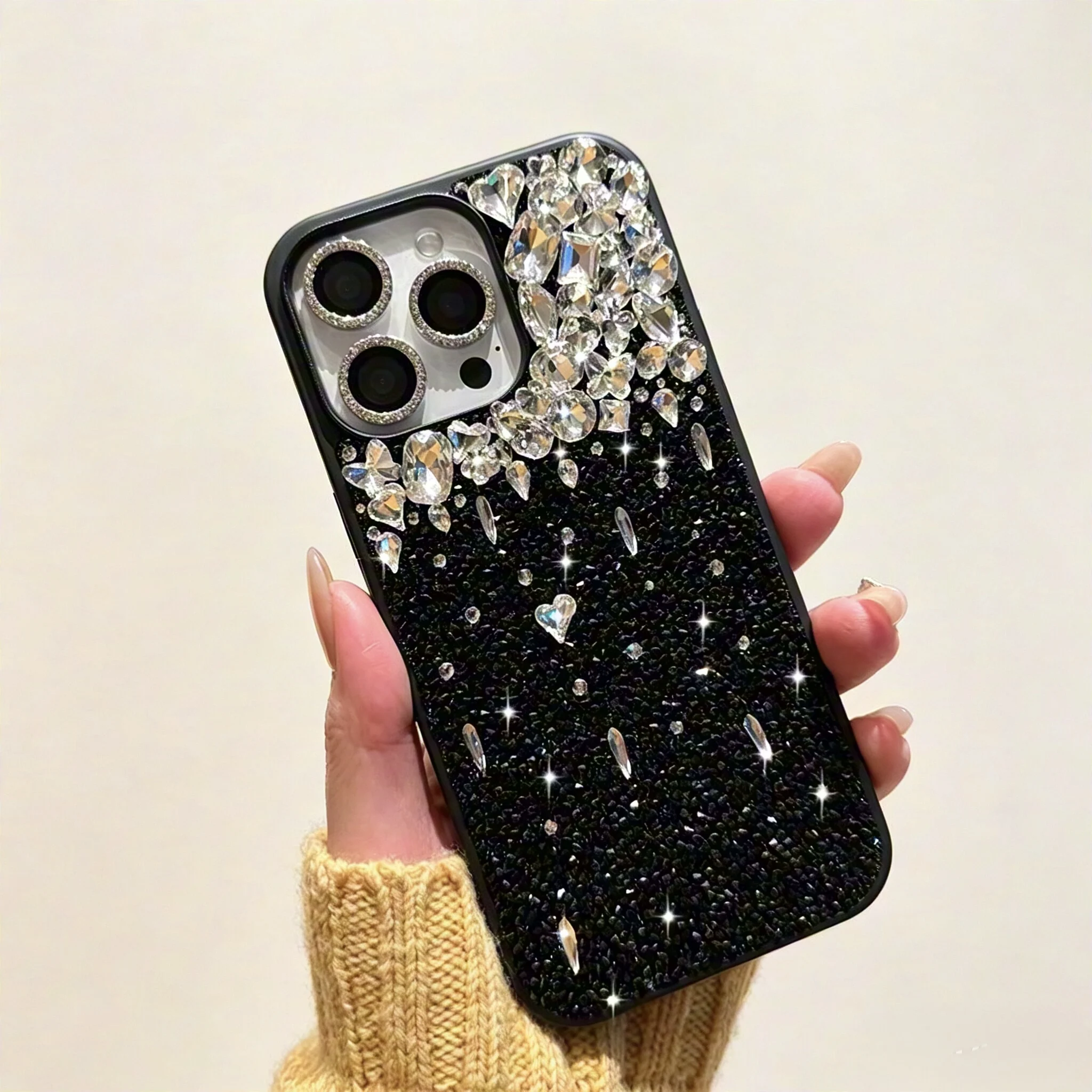 Suitable for iPhone, flashing crystal phone case, full coverage silicone
Suitable for iPhone, flashing crystal phone case, full coverage silicone