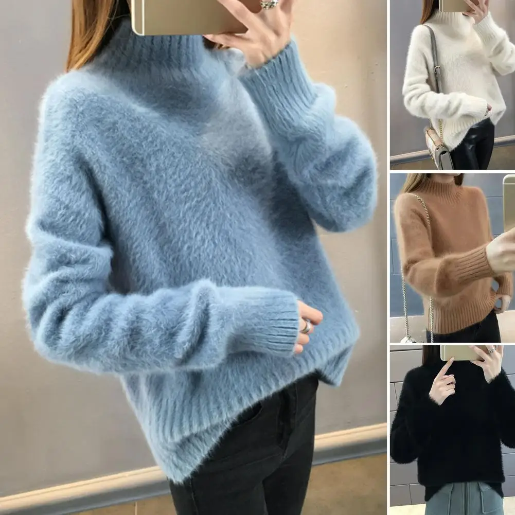 Loose Hem Knitwear Cozy Women's Knitwear Collection Half High Collar Sweater Ribbed Trim Knit Top Elastic Long-sleeve Pullover
Loose Hem Knitwear Cozy Women's Knitwear Collection Half High Collar Sweater Ribbed Trim Knit Top Elastic Long-sleeve Pullover
