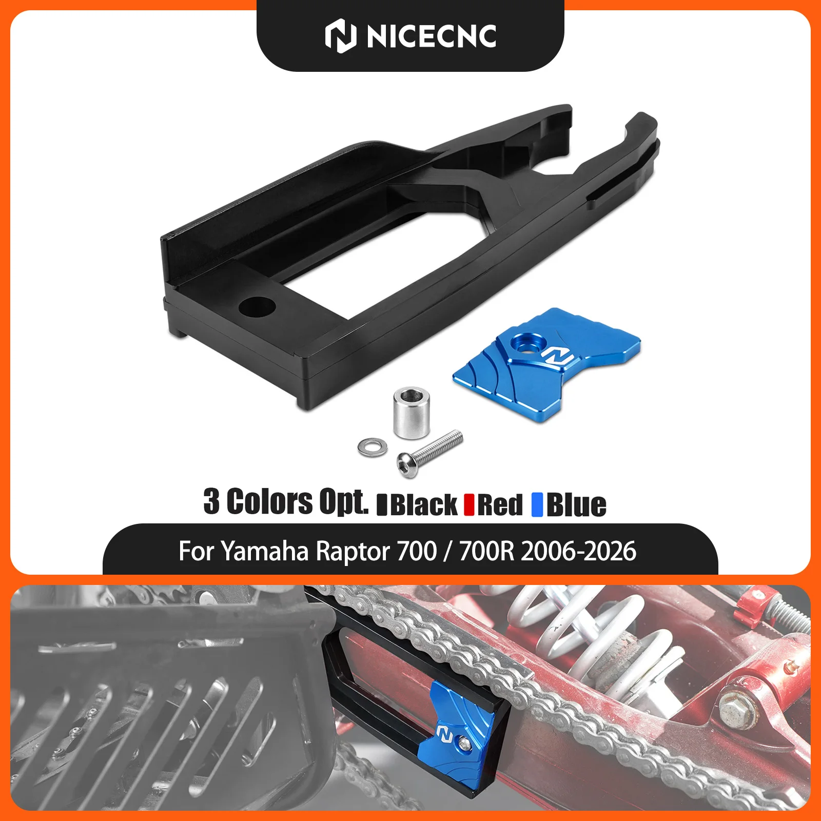 NICECNC For Yamaha Raptor 700 2006-2026 Rear Swingarm Chain Guard Raptor 700R Polyurethane Integral Case Saver ATV Accessories
NICECNC For Yamaha Raptor 700 2006-2026 Rear Swingarm Chain Guard Raptor 700R Polyurethane Integral Case Saver ATV Accessories