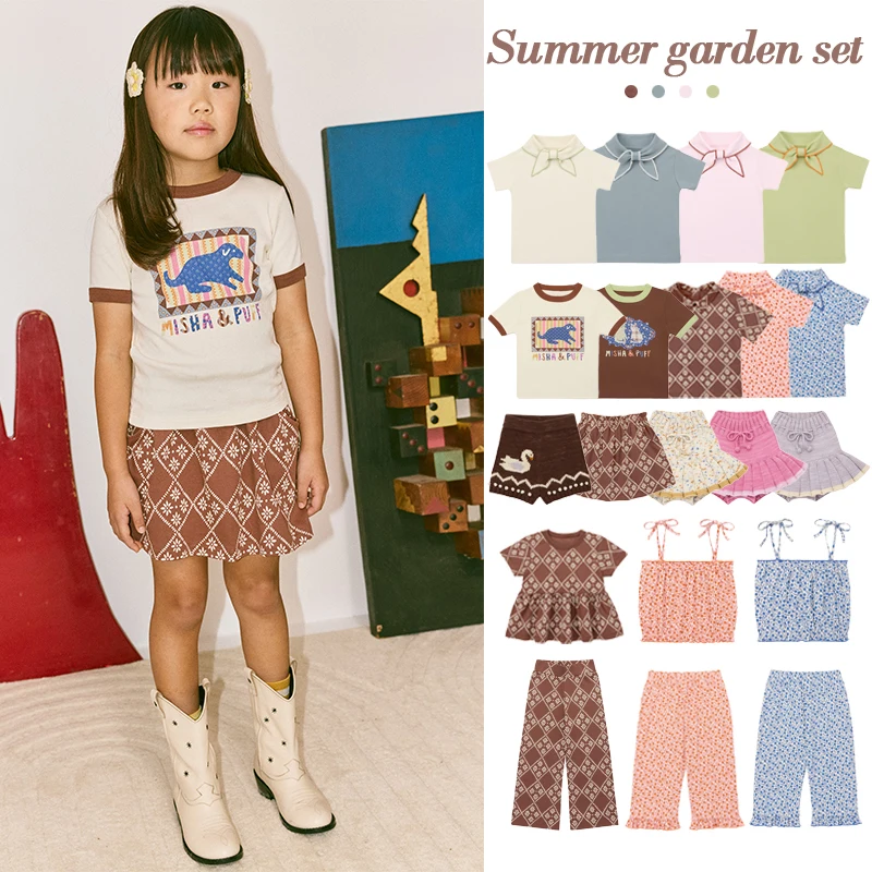 Children's T-shirt 2026 Summer MP Country-Inspired Style Girls' Bow-Tie Sleeveless Top, Girls' Pants Skirt, Long Pants Set
Children's T-shirt 2026 Summer MP Country-Inspired Style Girls' Bow-Tie Sleeveless Top, Girls' Pants Skirt, Long Pants Set