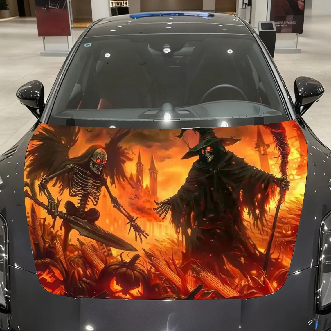 Battle of the Twin Skeletons Car hood packaging sticker, PVC material, self-adhesive waterproof, anti-slip paint, car exterior d
Battle of the Twin Skeletons Car hood packaging sticker, PVC material, self-adhesive waterproof, anti-slip paint, car exterior d