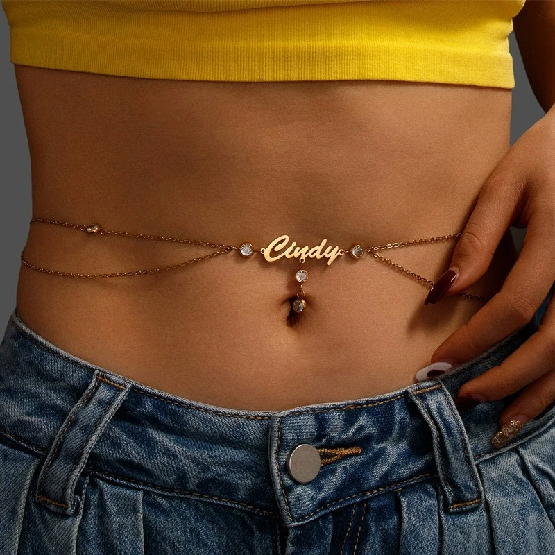 Fashion Custom Name Cubic Zirconia Waist Chain Personalized Stainless Steel Sexy Body Chain Belly Chain for Women Jewelry Gift
Fashion Custom Name Cubic Zirconia Waist Chain Personalized Stainless Steel Sexy Body Chain Belly Chain for Women Jewelry Gift