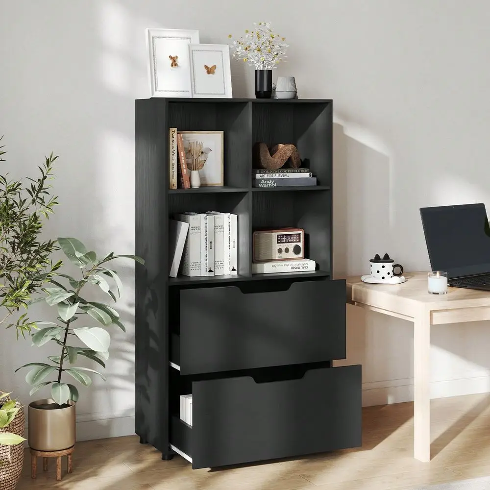 5 Tier Bookcase With 2 Drawers For Living Room Study Home Office Black
5 Tier Bookcase With 2 Drawers For Living Room Study Home Office Black