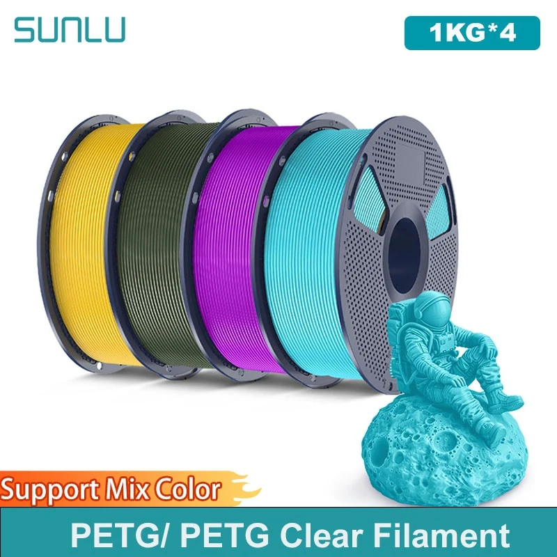 SUNLU 4KG PETG/PETG Clear Filament 1.75 ±0.02mm 1kg Spool (2.2lbs) High Toughness Neatly Wound Filament Fit Most FDM Printer
SUNLU 4KG PETG/PETG Clear Filament 1.75 ±0.02mm 1kg Spool (2.2lbs) High Toughness Neatly Wound Filament Fit Most FDM Printer