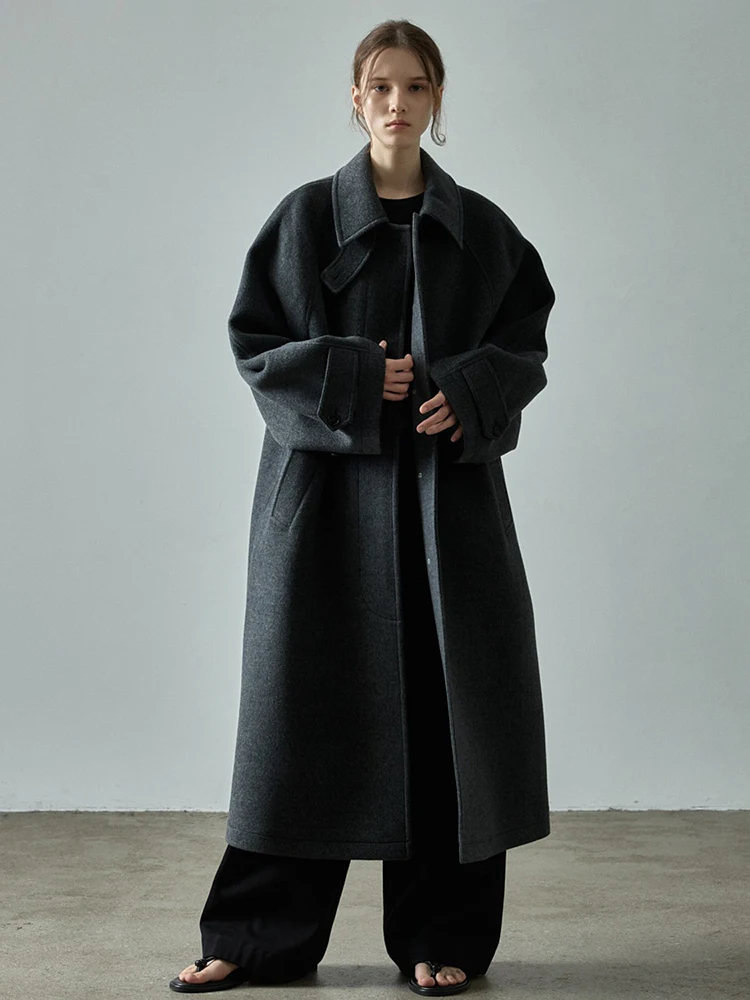 Women's Mid-Length Wool Coat Thiened Single Button Pure Color Spring Outerwear Korean Sle Straight Cut Long Sve Suit
Women's Mid-Length Wool Coat Thiened Single Button Pure Color Spring Outerwear Korean Sle Straight Cut Long Sve Suit