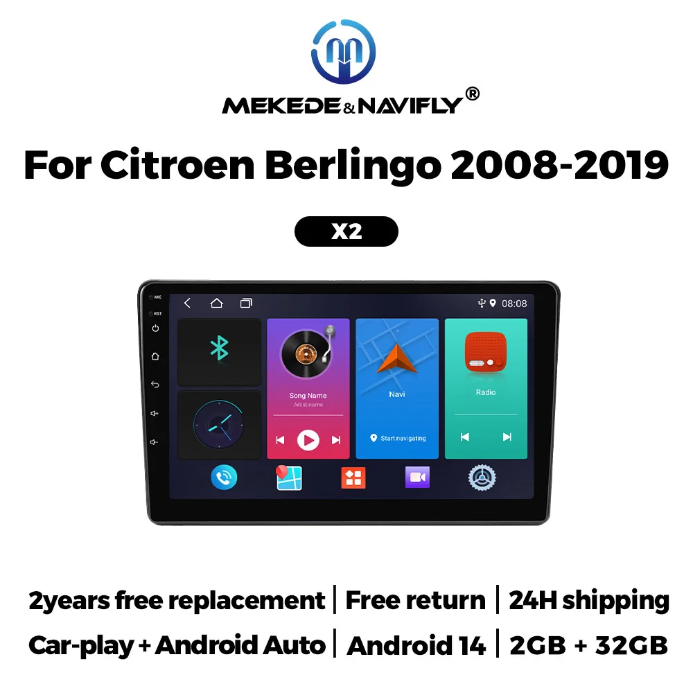 MEKEDE Android14 Wireless CarPlay Android Auto For Citroen Berlingo 2008-2019 Car Radio Multimedia Player GPS Navigation BT WIFI
MEKEDE Android14 Wireless CarPlay Android Auto For Citroen Berlingo 2008-2019 Car Radio Multimedia Player GPS Navigation BT WIFI