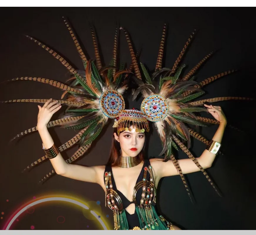 Indian Performance Dress Nightclub DS Forest Feather Wildman Headwear Tribe Jungle Party
Indian Performance Dress Nightclub DS Forest Feather Wildman Headwear Tribe Jungle Party