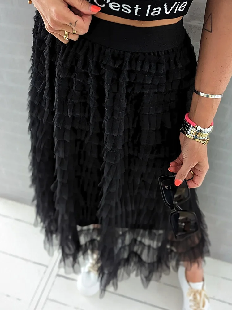 Women All Match Loungewear Skirts, Spring Summer Fashion Patchwork Solid Skirts, 2024 New Elastic Waist Sweet Ladies Maxi Skirts
Women All Match Loungewear Skirts, Spring Summer Fashion Patchwork Solid Skirts, 2024 New Elastic Waist Sweet Ladies Maxi Skirts
