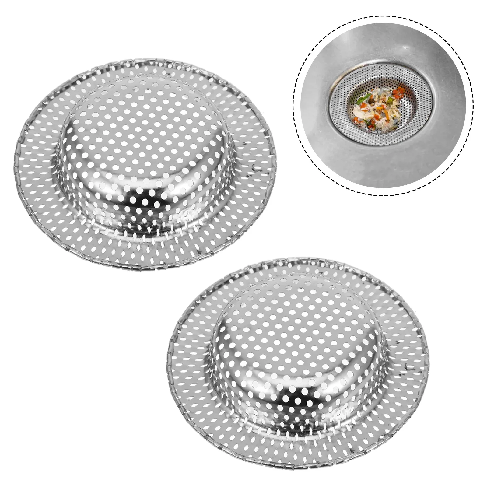 2pcs Stainless Steel Kitchen Drain Filter Hair Food Catcher Wide Mesh Garbage For Bathroom Floor Sewer Drainage Durable
2pcs Stainless Steel Kitchen Drain Filter Hair Food Catcher Wide Mesh Garbage For Bathroom Floor Sewer Drainage Durable