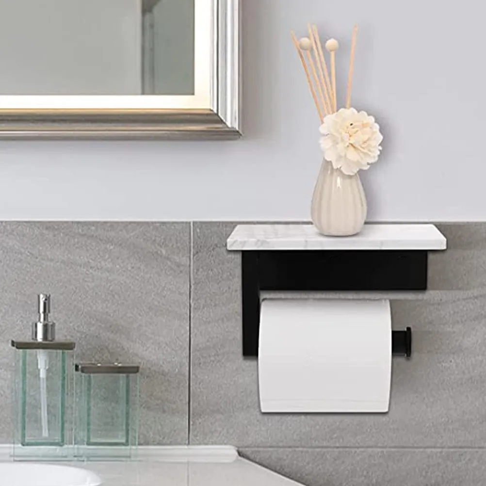 Stainless Steel Marble Toilet Paper Holder Wall Mounted Bathroom Paper Towel Holder Shelf for Phone Soap Storage
Stainless Steel Marble Toilet Paper Holder Wall Mounted Bathroom Paper Towel Holder Shelf for Phone Soap Storage