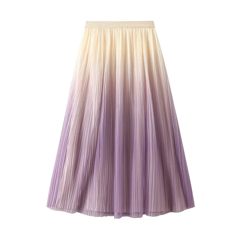 Elegant temperament gradient color Maxi pleated skirt summer Women Skirts New Skinny elastic High Waist A-line Lining skirt
Elegant temperament gradient color Maxi pleated skirt summer Women Skirts New Skinny elastic High Waist A-line Lining skirt