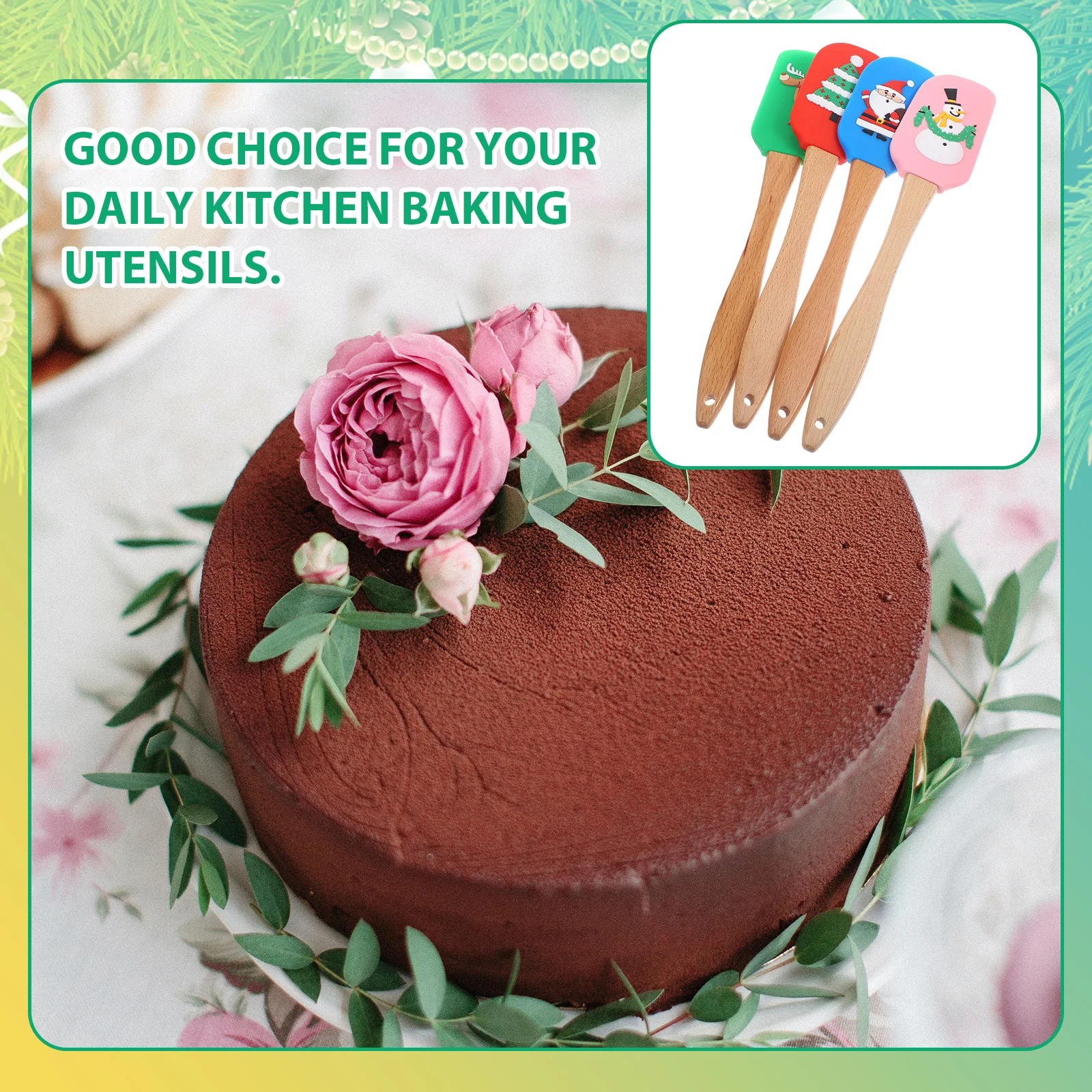 4Pcs Christmas Silicone Cake Cream Spatulas Wood Handle Non-Stick Baking Scraper Party Supplies Christmas Silicone Spatula 
4Pcs Christmas Silicone Cake Cream Spatulas Wood Handle Non-Stick Baking Scraper Party Supplies Christmas Silicone Spatula