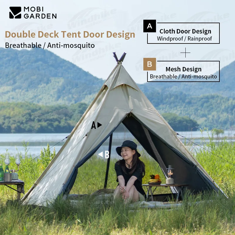 MOBI GARDENPyramid Camping Tent A-Shape Tower Family Multi Person Double Door Outdoor Hiking Waterproof Aluminum Alloy Pole
MOBI GARDENPyramid Camping Tent A-Shape Tower Family Multi Person Double Door Outdoor Hiking Waterproof Aluminum Alloy Pole