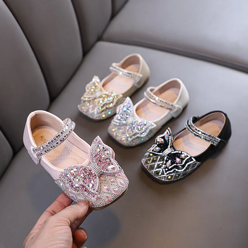 Spring Autumn Girls Princess Leather Shoes Rhinestone Bowknot Kids Party Shoes Luxury Dance Ballet Flats Fashion Children Shoes
Spring Autumn Girls Princess Leather Shoes Rhinestone Bowknot Kids Party Shoes Luxury Dance Ballet Flats Fashion Children Shoes