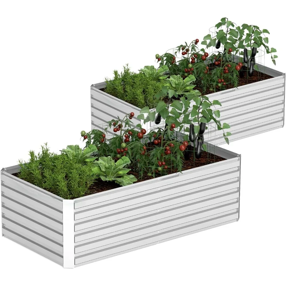 8x4x2 ft Outdoor Raised Garden Bed, Large Metal Planter Raised Beds, Planters for Outdoor Plants for Vegetables, Flowers, Herbs, 
8x4x2 ft Outdoor Raised Garden Bed, Large Metal Planter Raised Beds, Planters for Outdoor Plants for Vegetables, Flowers, Herbs,