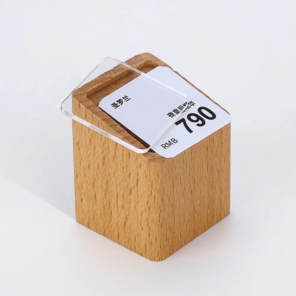 Multi-size Price Tag Holder Acrylic Window Kahki Coffee Acrylic Label Stand Sign Holder Wood Base Price Display Rack
Multi-size Price Tag Holder Acrylic Window Kahki Coffee Acrylic Label Stand Sign Holder Wood Base Price Display Rack