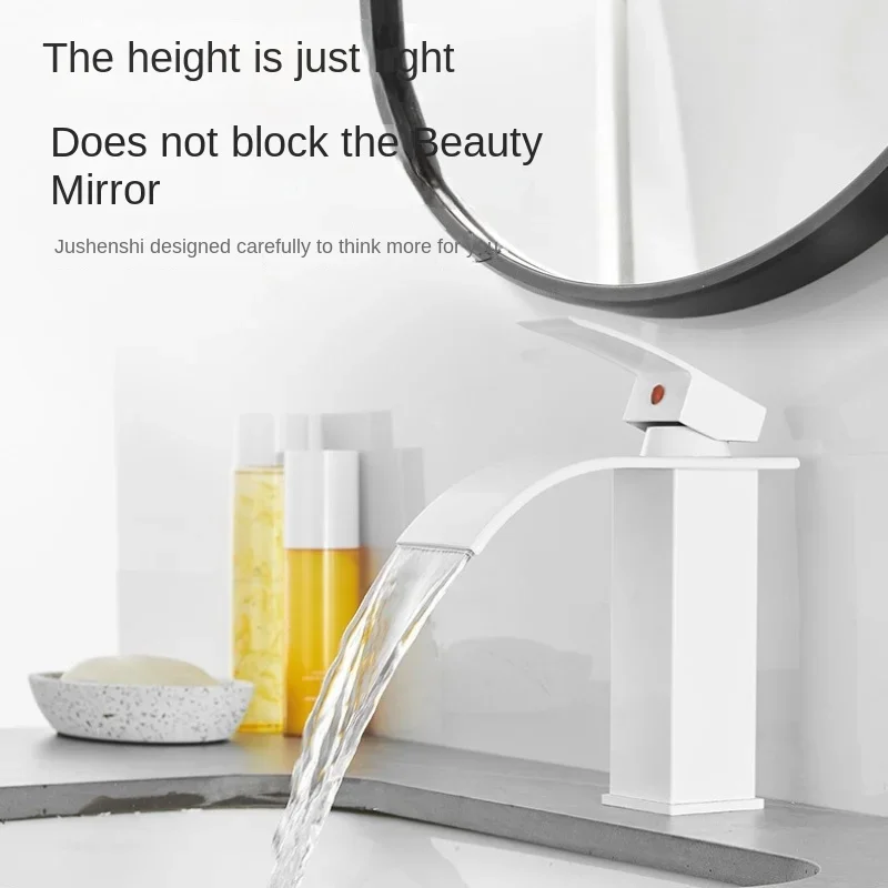 White Waterfall Faucet, Nordic Flat Mouthed Basin Faucet, Bathroom Hand Wash Basin Faucet Accessories Basin Faucets
White Waterfall Faucet, Nordic Flat Mouthed Basin Faucet, Bathroom Hand Wash Basin Faucet Accessories Basin Faucets