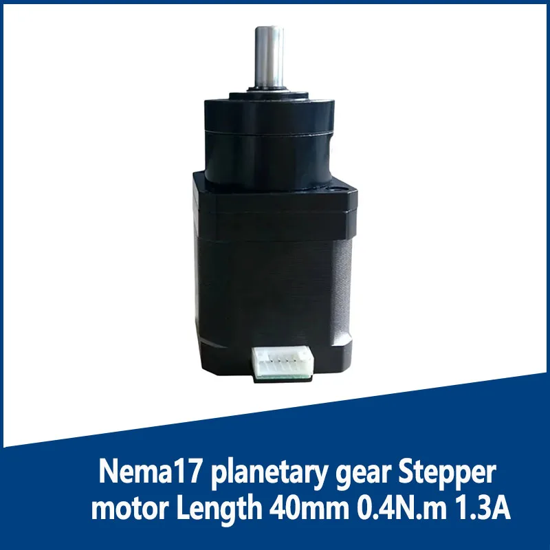 Nema17 planetary gear Stepper motor Length 40mm 0.4N.m 1.3A Speed ratio 3.71:1 5.18:1 13.7:1 19.2:1 27:1 51:1 99:1
Nema17 planetary gear Stepper motor Length 40mm 0.4N.m 1.3A Speed ratio 3.71:1 5.18:1 13.7:1 19.2:1 27:1 51:1 99:1