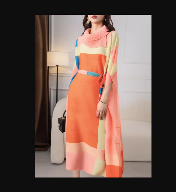 HOT SELLING Miyake fold Double Lapel plaid print dress with half sleeve loose dress IN STOCK
HOT SELLING Miyake fold Double Lapel plaid print dress with half sleeve loose dress IN STOCK