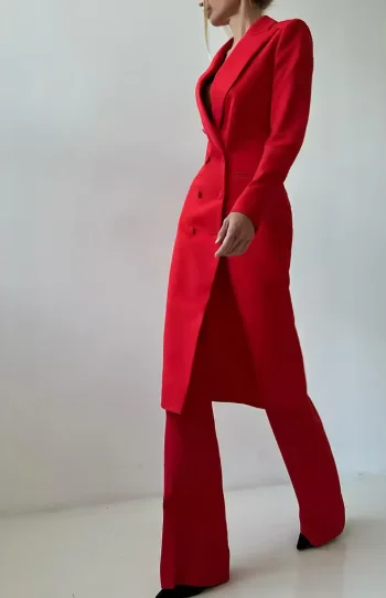 Customized Elegant Slim Fit Women's Suits 2 Piece Blazer Double Breasted Peak Lapel Long Jacket Pants Sets Fashion Clothing 2025
Customized Elegant Slim Fit Women's Suits 2 Piece Blazer Double Breasted Peak Lapel Long Jacket Pants Sets Fashion Clothing 2025