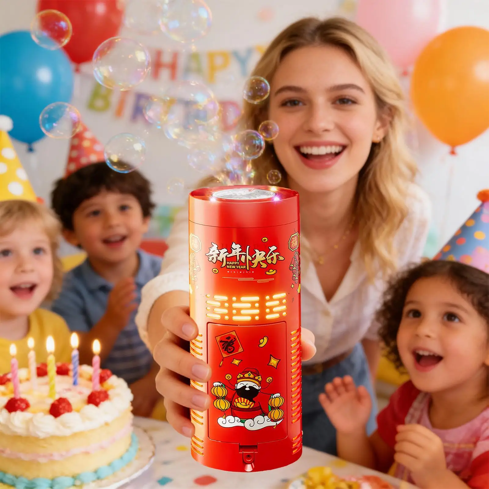 Новогодняя машина для создания пузырей с фейерверком, атмосферные игрушки с разноцветной подсветкой и звуковыми эффектами для вечеринок, дней рождения, улицы и сада
Новогодняя машина для создания пузырей с фейерверком, атмосферные игрушки с разноцветной подсветкой и звуковыми эффектами для вечеринок, дней рождения, улицы и сада