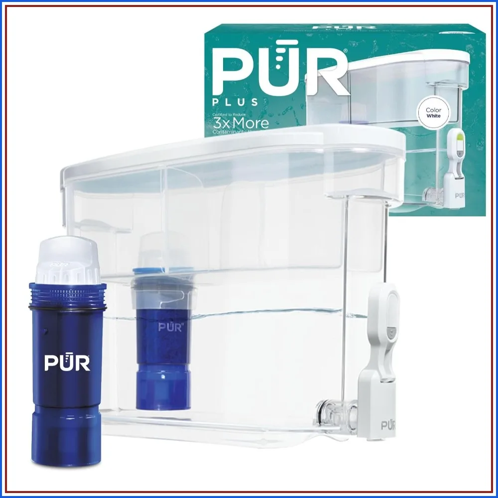 30-Cup Water Filter Dispenser with Lead-Reducing Filter, Dishwasher Safe, Large Capacity, Slim Design, White
30-Cup Water Filter Dispenser with Lead-Reducing Filter, Dishwasher Safe, Large Capacity, Slim Design, White