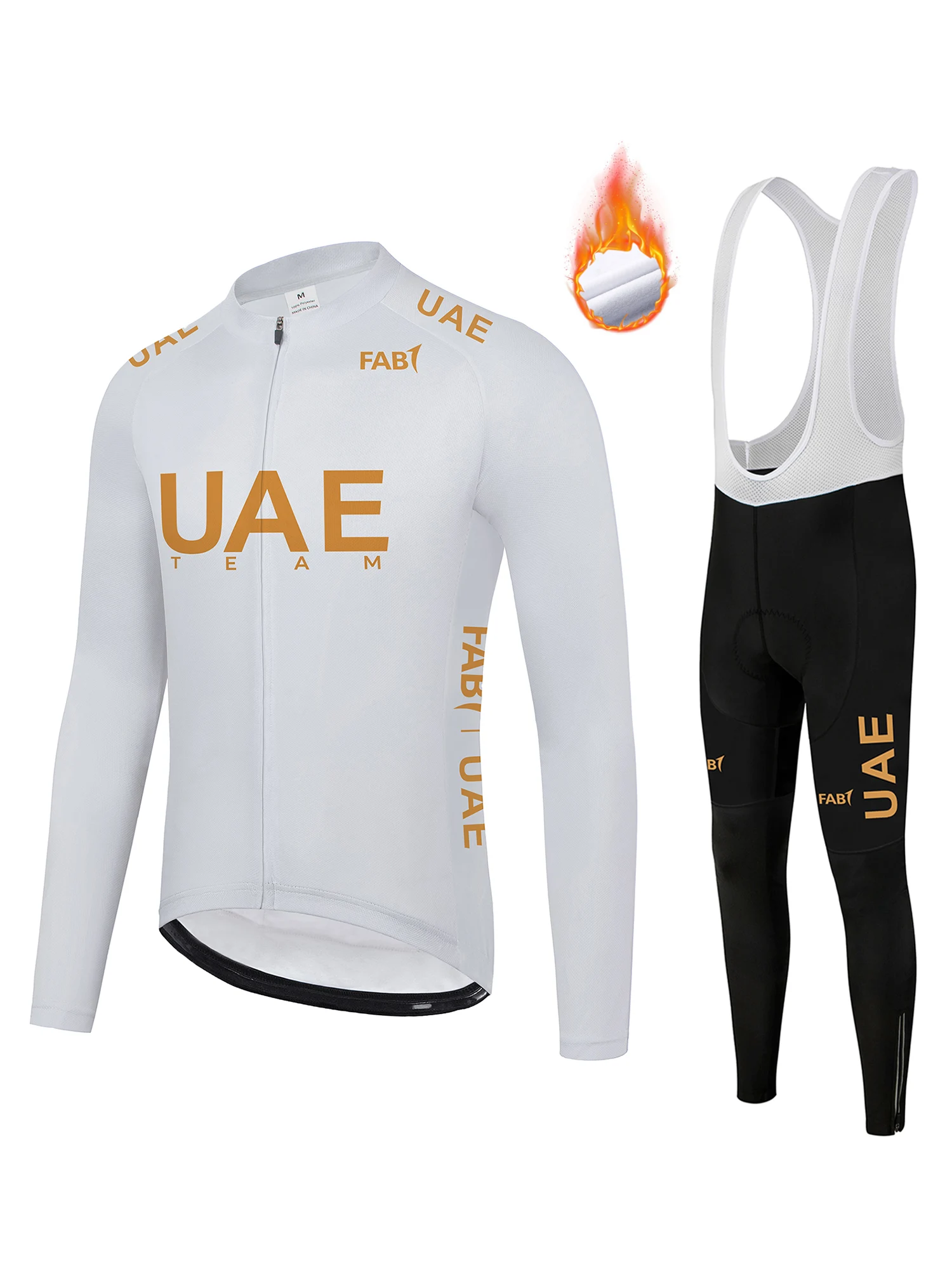 UAE Team Men's Winter Clothing Cycling Sportswear Thermal Fleece Bike Jersey + Bib Pants with Padded
UAE Team Men's Winter Clothing Cycling Sportswear Thermal Fleece Bike Jersey + Bib Pants with Padded