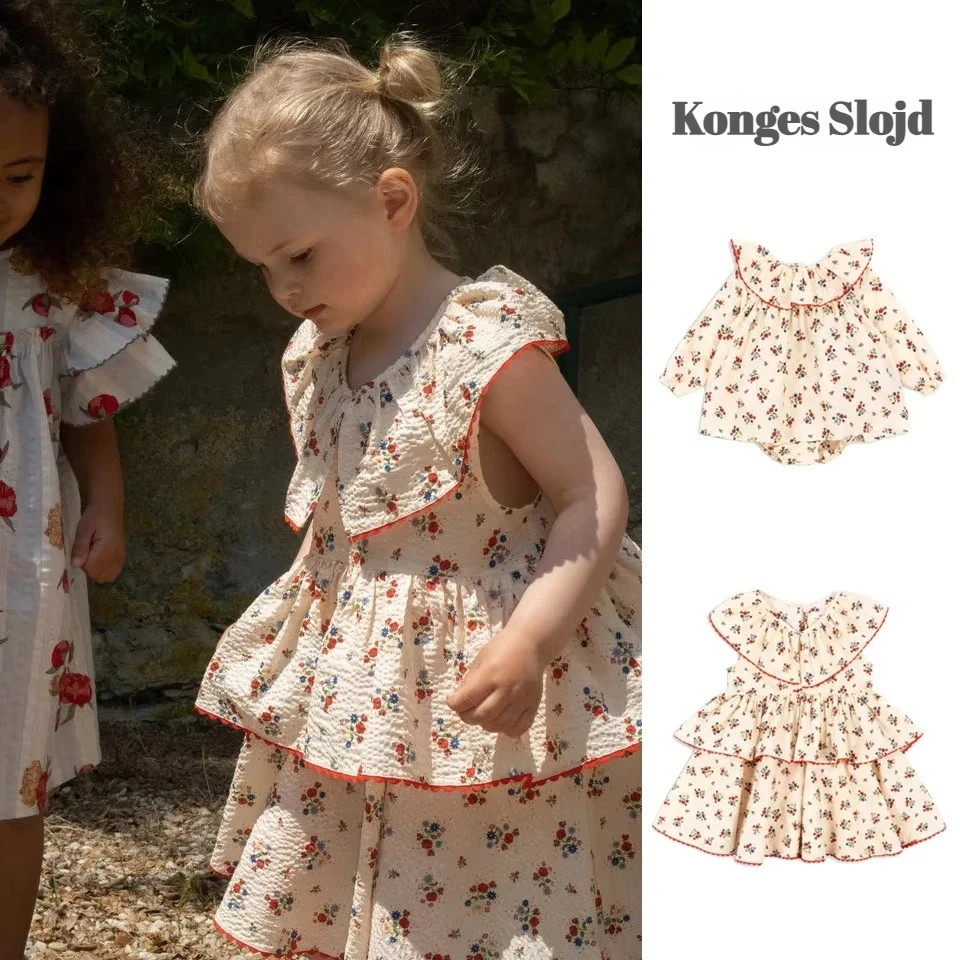 Konges Slojd Summer Baby Girls Flower Vest Dresses Kids Cotton Clothes Girls Dress Baby Bodysuits Jumpsuit Children's Clothing
Konges Slojd Summer Baby Girls Flower Vest Dresses Kids Cotton Clothes Girls Dress Baby Bodysuits Jumpsuit Children's Clothing