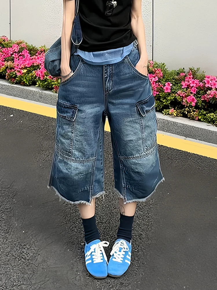 Retro American Design Multi-Pocket Work Pants Women Summer New Style Loose Bf Lazy Style Seven-Foot Jeans High Waist Zipper C...
Retro American Design Multi-Pocket Work Pants Women Summer New Style Loose Bf Lazy Style Seven-Foot Jeans High Waist Zipper C...