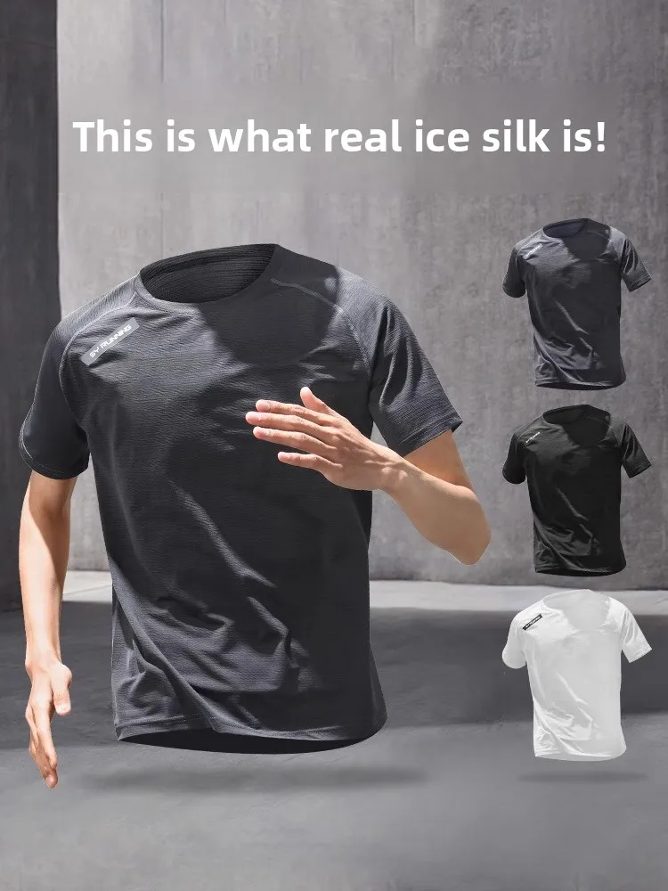 Ice Silk ort Sve T-irt Men's Summer Thin Qui Dry Breathable Slim Fit Sports Top Profional Running Fitn Clothes
Ice Silk ort Sve T-irt Men's Summer Thin Qui Dry Breathable Slim Fit Sports Top Profional Running Fitn Clothes