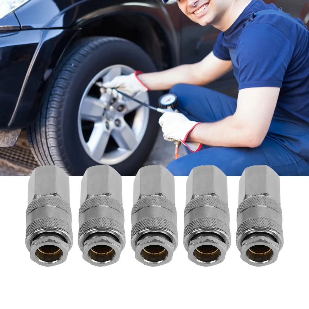 5PCS 1/4 Inch NPT Air Tool Coupler Self-locking Universal Pneumatic Quick Connector Double Diamond Knurl Female Quick Coupler
5PCS 1/4 Inch NPT Air Tool Coupler Self-locking Universal Pneumatic Quick Connector Double Diamond Knurl Female Quick Coupler