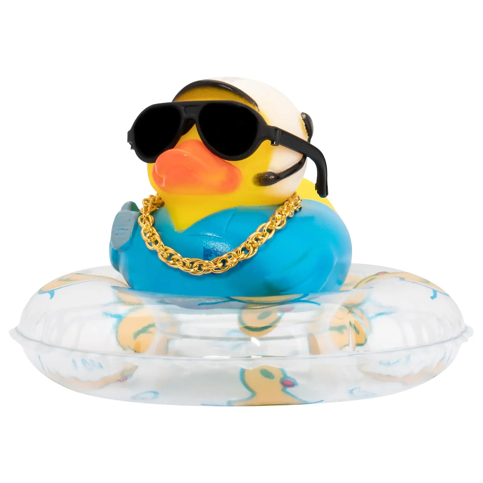 Car Rubber Duck Decoration - Dashboard Ornament with Mini Swim Ring Necklace and Sunglasses
Car Rubber Duck Decoration - Dashboard Ornament with Mini Swim Ring Necklace and Sunglasses