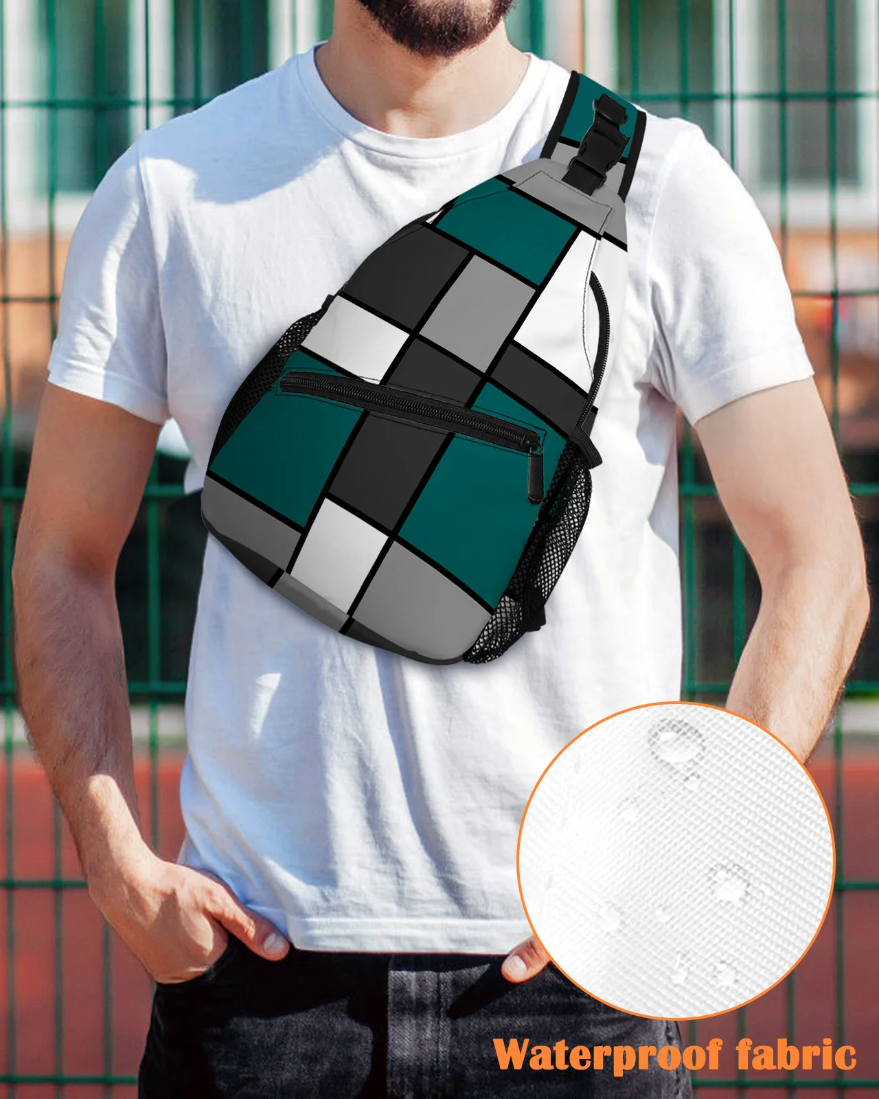 Geometry Blue Green Abstract Chest Bag for Men Women Casual Crossbody Bag Outdoor Travel Climb Waterproof Sling Bag
Geometry Blue Green Abstract Chest Bag for Men Women Casual Crossbody Bag Outdoor Travel Climb Waterproof Sling Bag