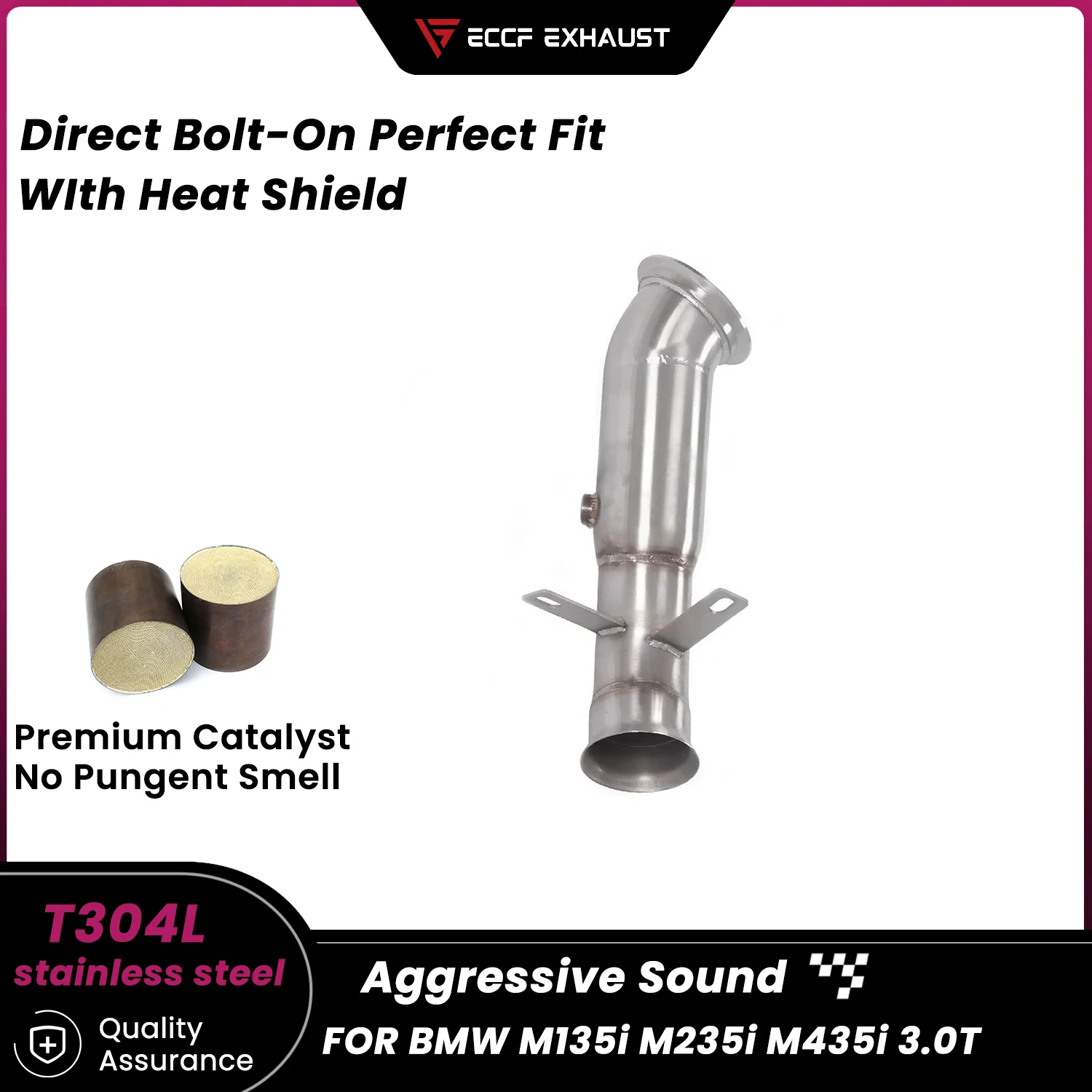 Sporty Stainless steel Downpipe For BMW M135i M235i M435i 3.0T Aggressive Exhaust Sound High Flow Performance Upgrade
Sporty Stainless steel Downpipe For BMW M135i M235i M435i 3.0T Aggressive Exhaust Sound High Flow Performance Upgrade