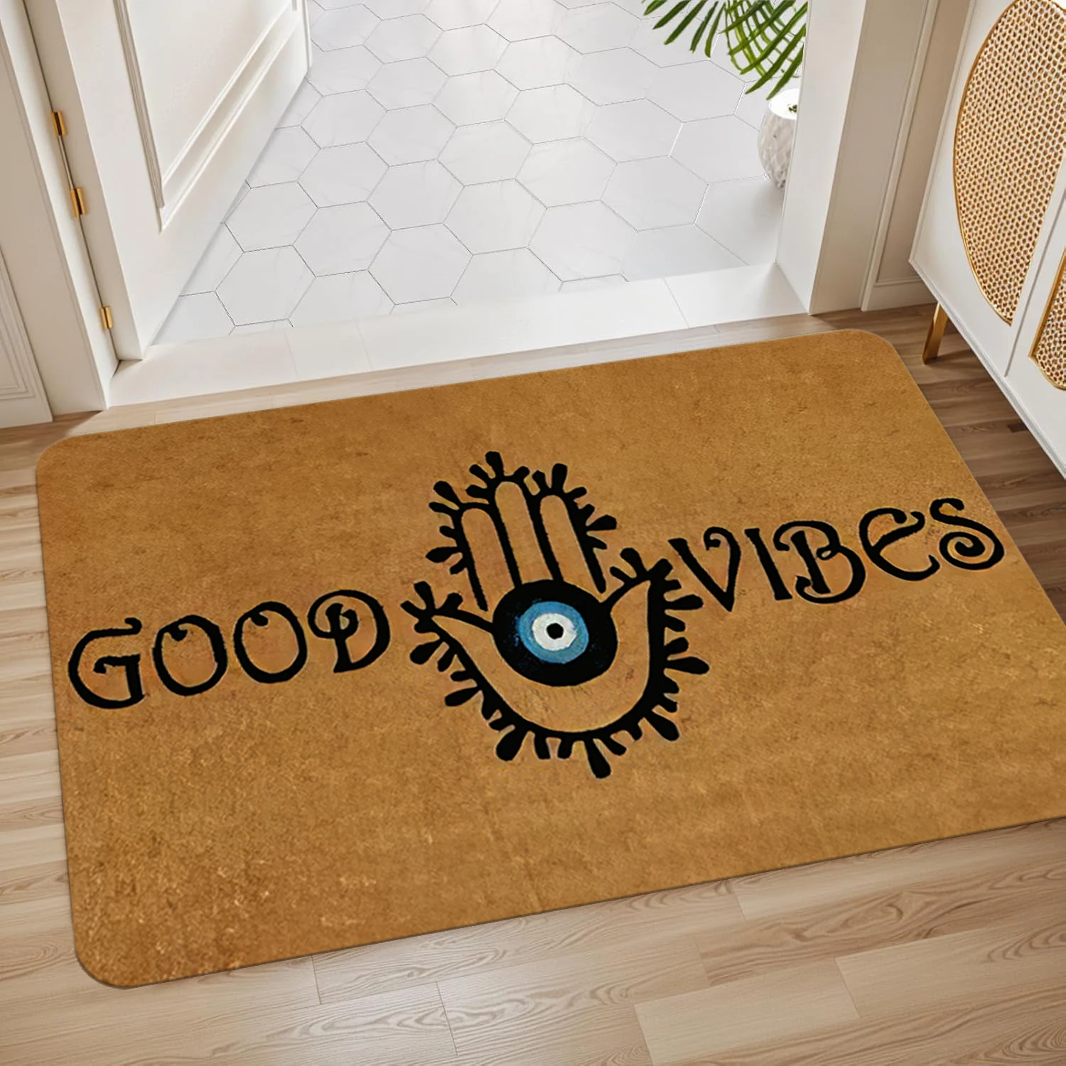 Evil Eye Welcome Door Mat - Non-Slip, Easy Clean Entrance Rug for Indoor/Outdoor Use, Durable Polyester, Stain Resistant
Evil Eye Welcome Door Mat - Non-Slip, Easy Clean Entrance Rug for Indoor/Outdoor Use, Durable Polyester, Stain Resistant