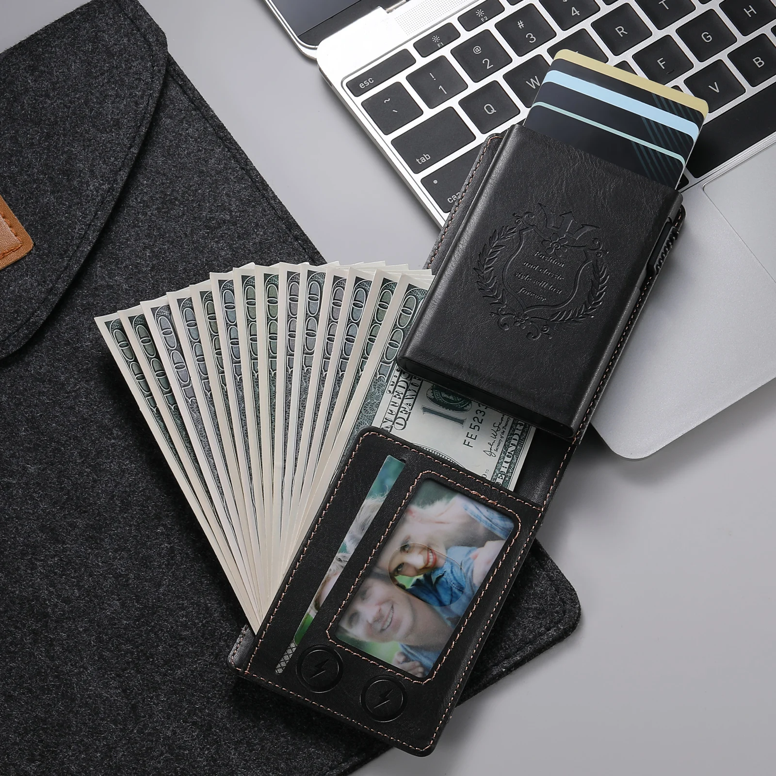 SUTENI Card Slot Wallet Flip Cover Faux Leather Card Box Pressing The Button Automatically Ejects The Card
SUTENI Card Slot Wallet Flip Cover Faux Leather Card Box Pressing The Button Automatically Ejects The Card