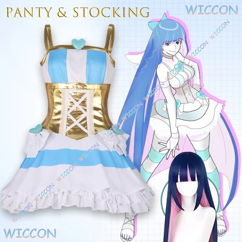 Panty Stocking with Garterbelt Battle Dress Lolita Cosplay Costume Wings Anime Skirt Gothic Fashion Sexy Halloween Party Outfit
Panty Stocking with Garterbelt Battle Dress Lolita Cosplay Costume Wings Anime Skirt Gothic Fashion Sexy Halloween Party Outfit
