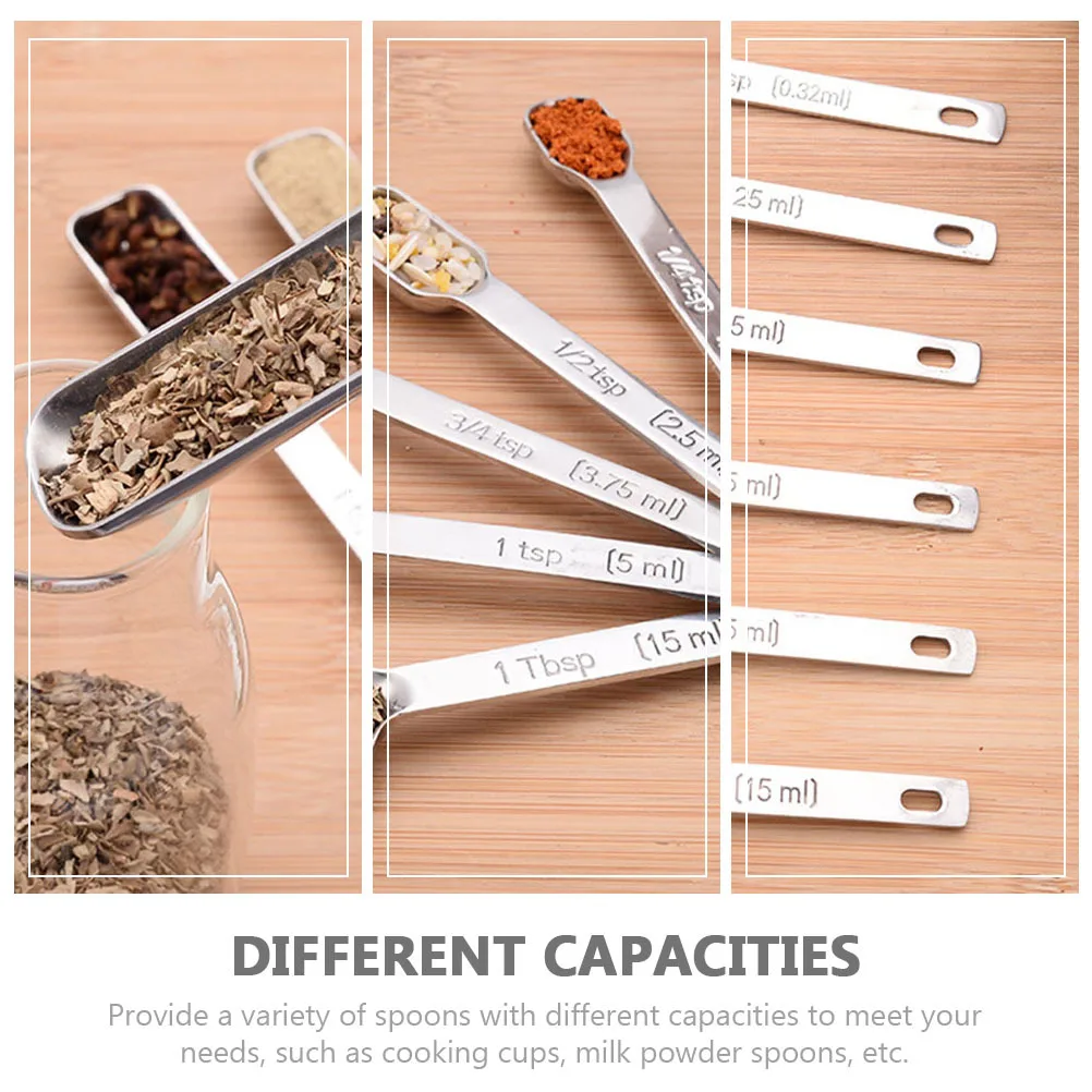 7Pcs Stainless Steel Measuring Spoons Baking Kitchen Tools Set Silver Multi-Functional Wet Dry Food Measurement
7Pcs Stainless Steel Measuring Spoons Baking Kitchen Tools Set Silver Multi-Functional Wet Dry Food Measurement