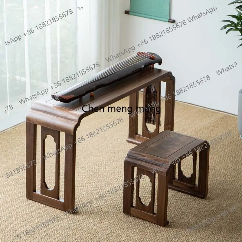 Ming style solid wood guqin table resonance black walnut old elm guqin table stool folding calligraphy tea table
Ming style solid wood guqin table resonance black walnut old elm guqin table stool folding calligraphy tea table