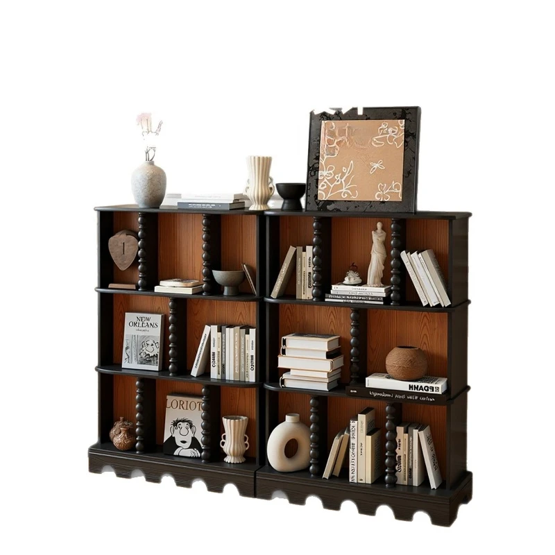 French retro style solid wood bookcase medium ancient style half wall floor combination bookshelf
French retro style solid wood bookcase medium ancient style half wall floor combination bookshelf