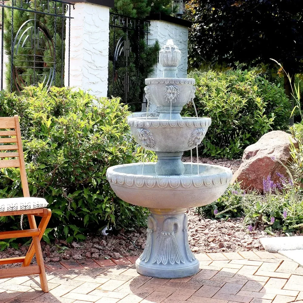 53 Inch Four Layer Fiberglass Fountain - Equipped with Electric Submersible Pump, Lion Head, Elegant and Durable Fountain
53 Inch Four Layer Fiberglass Fountain - Equipped with Electric Submersible Pump, Lion Head, Elegant and Durable Fountain