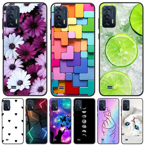 Per OUKITEL C31 Custodia Farfalla Dipinta Morbida Nera Del Silicone Della Copertura Del Telefono Del Respingente per Oukitel C31 C 31 OukitelC31 Caso Coque Fundas