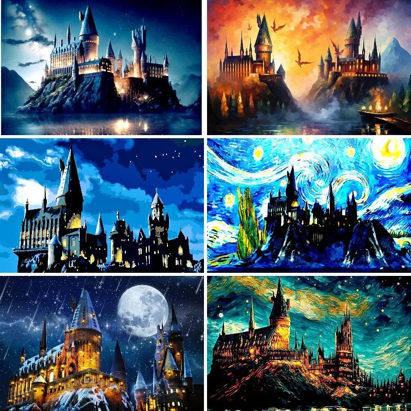 Diamond Embroidery Painting Cross Stitch Kits, Witchery School Castle Rhinestones Mosaic Art, Home Decor, 5D Full Square Drills
Diamond Embroidery Painting Cross Stitch Kits, Witchery School Castle Rhinestones Mosaic Art, Home Decor, 5D Full Square Drills