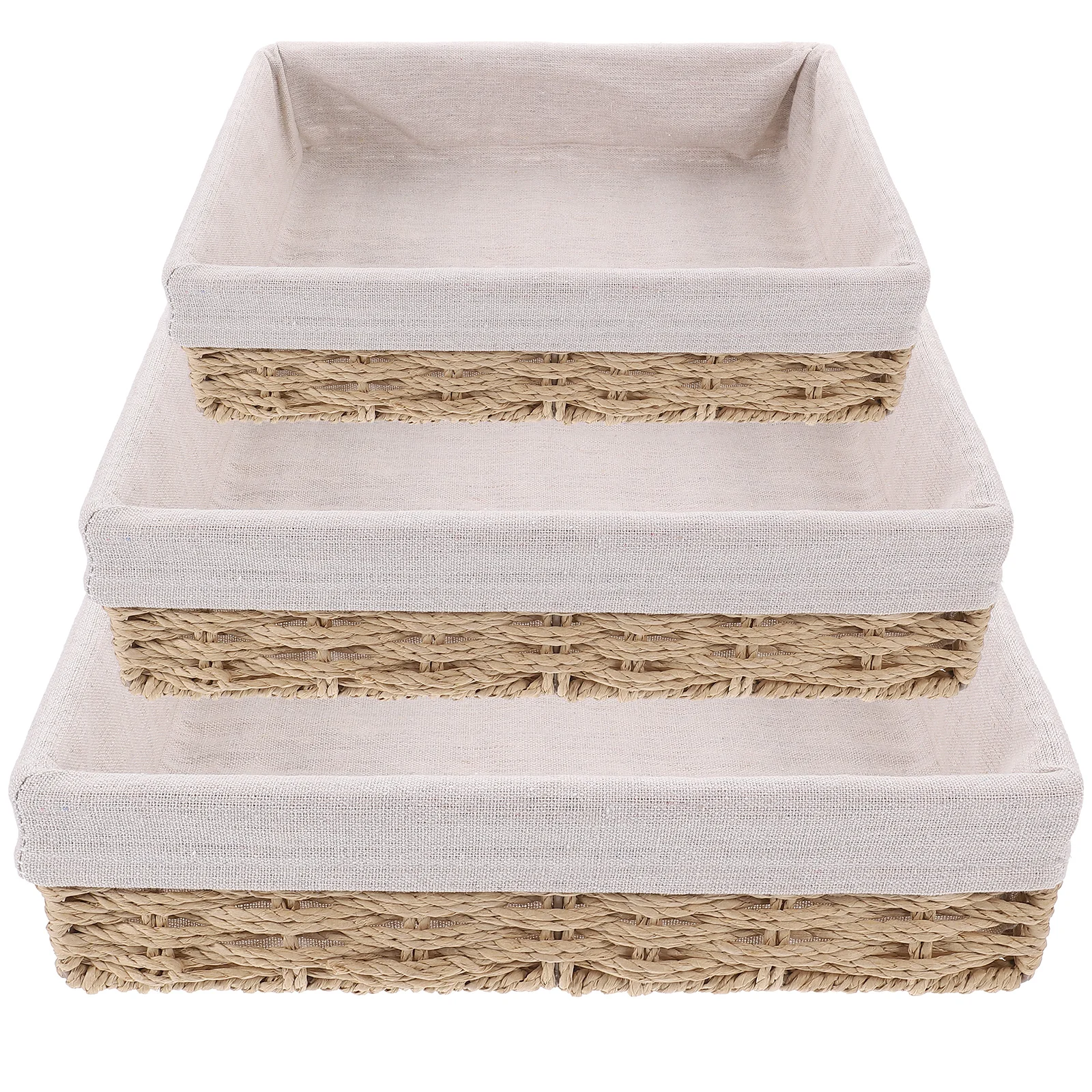 3 Piece Set Woven Baskets Cloth Lining Storage Basket for Bedroom Living Room Toys Sundries Natural Style Kitchen Decor Paper
3 Piece Set Woven Baskets Cloth Lining Storage Basket for Bedroom Living Room Toys Sundries Natural Style Kitchen Decor Paper