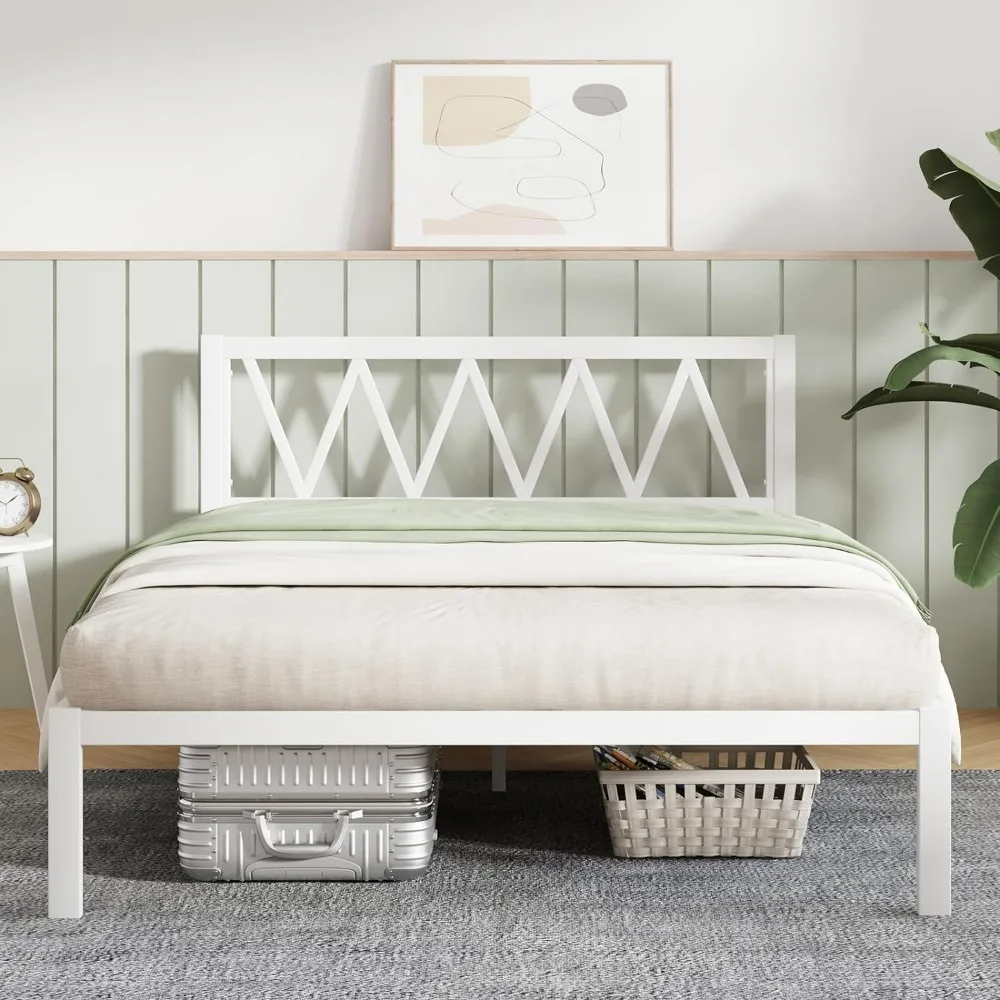 Queen Bed Frame with Headboard, Metal Platform , Wood Slat Support, Heavy Duty, No Box Spring Needed, White Bed Frame
Queen Bed Frame with Headboard, Metal Platform , Wood Slat Support, Heavy Duty, No Box Spring Needed, White Bed Frame