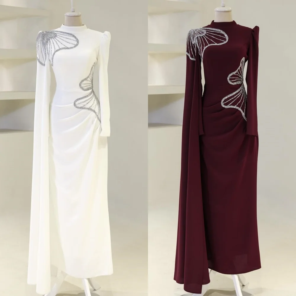 Customized Intricate Matching Jersey Pleat Applique Beading Sequined Straight High Collar Long Dresses Bespoke Occasion Dresses
Customized Intricate Matching Jersey Pleat Applique Beading Sequined Straight High Collar Long Dresses Bespoke Occasion Dresses