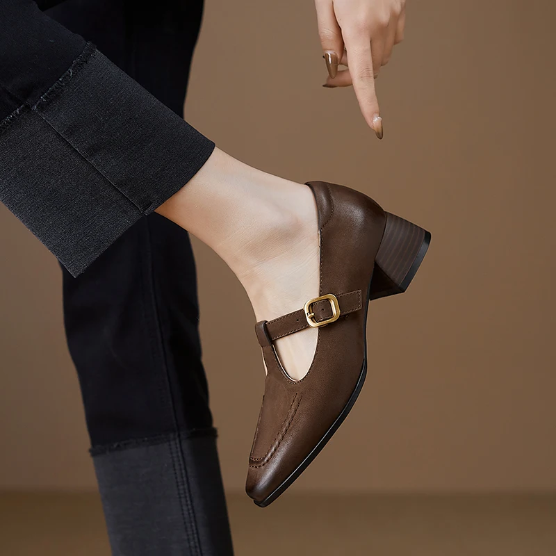 French Style Sheepskin PumpsWomen T-Strap Shoes Retro Cozy Med Heels Spring Autumn Buckle Pumps Korea Simple Shoes On Heel 4 CM
French Style Sheepskin PumpsWomen T-Strap Shoes Retro Cozy Med Heels Spring Autumn Buckle Pumps Korea Simple Shoes On Heel 4 CM