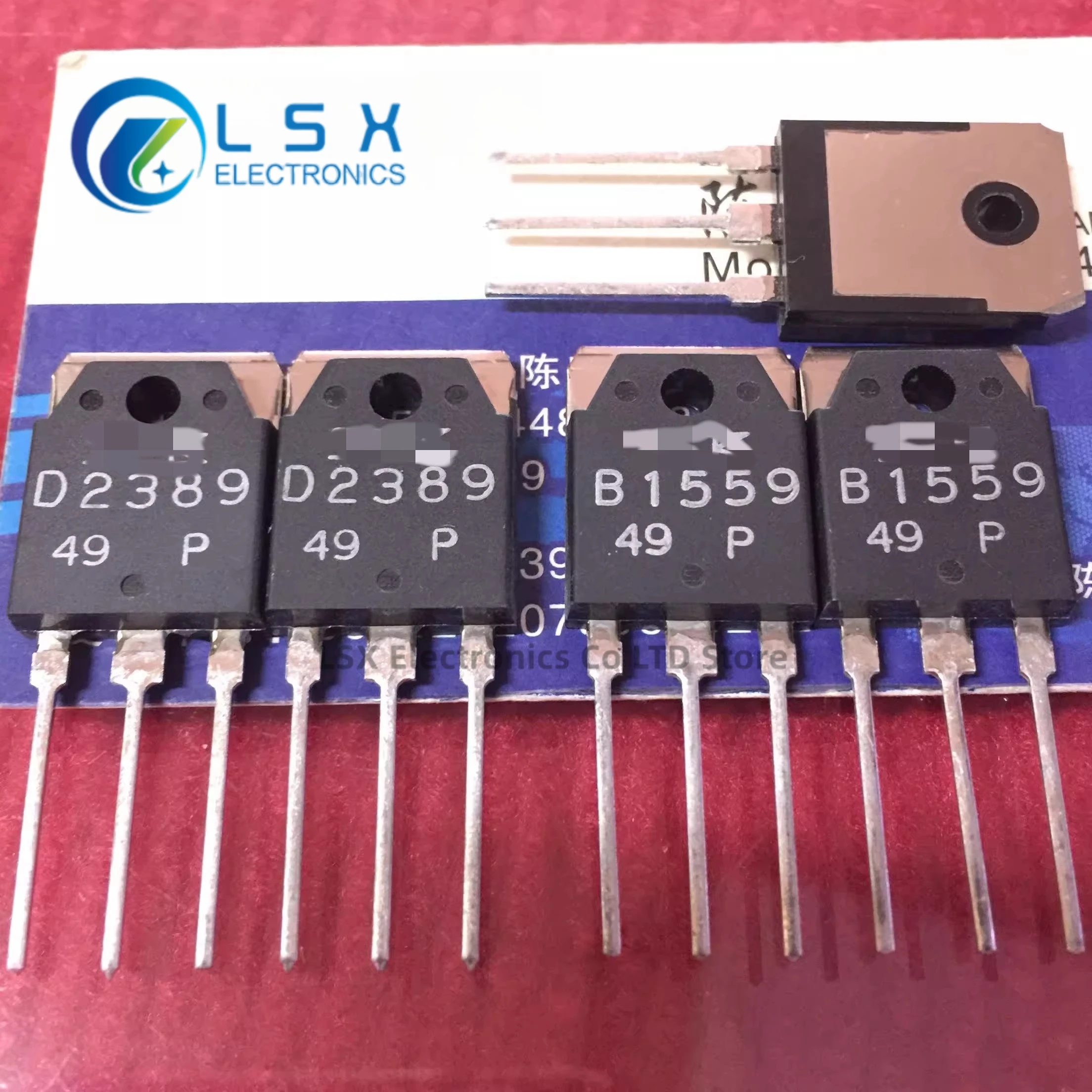 New Original 5Pairs(10PCS)/Lot 2SB1559 B1559 + 2SD2389 D2389 TO-3P 8A 150V Silicon Darlington Transistor
New Original 5Pairs(10PCS)/Lot 2SB1559 B1559 + 2SD2389 D2389 TO-3P 8A 150V Silicon Darlington Transistor