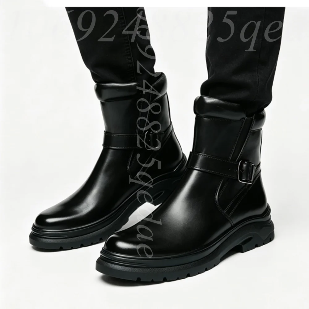 Мужские кожаные ботинки челси с пряжкой, массивной платформой и круглым носком, для делового стиля, зимние, для джентльменов
Мужские кожаные ботинки челси с пряжкой, массивной платформой и круглым носком, для делового стиля, зимние, для джентльменов